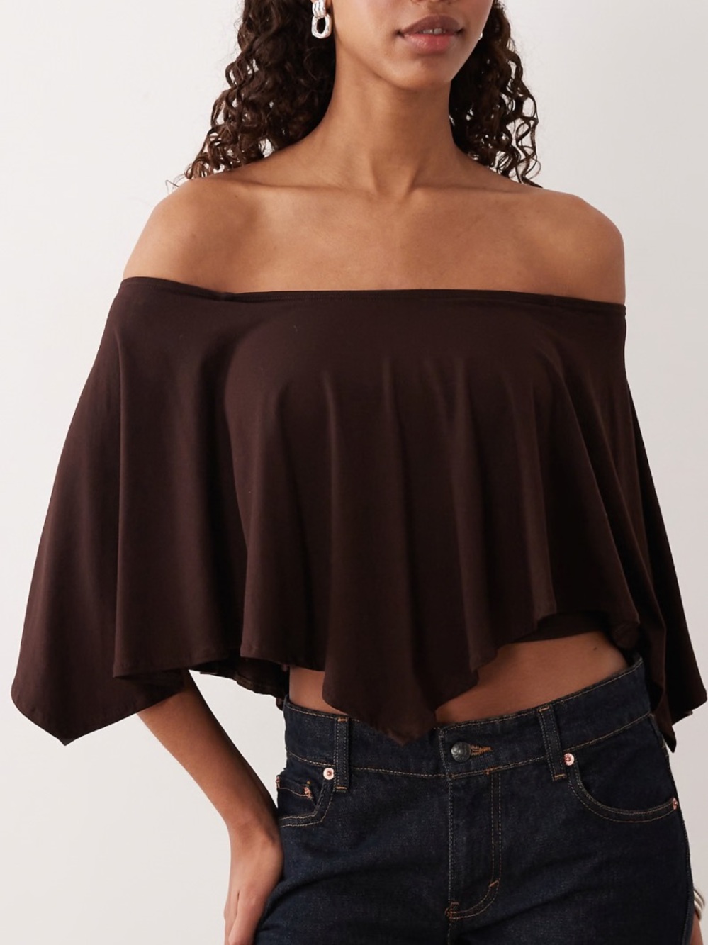 NWOT Motel Kanela slouch poncho top in chocolate brown